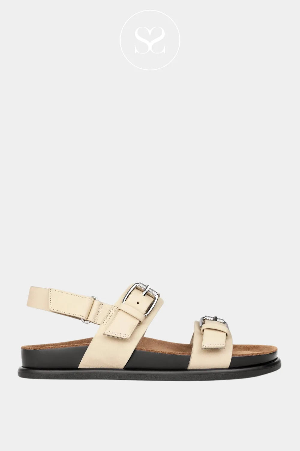 VAGABOND EFFIE 201 OFF WHITE LEATHER FLAT SANDALS